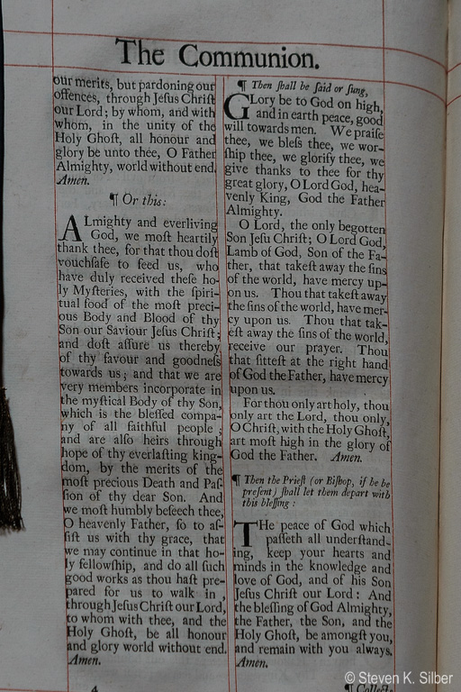 A page  in Lady Caroline's prayer book, dating to early 1700's. (1/100 sec at f / 5.6,  ISO 500,  55 mm, 18.0-55.0 mm f/3.5-5.6 ) April 28, 2017