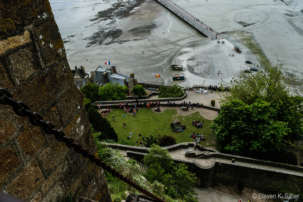 View out the window where supplies were winched up to the abbey. (1/1600 sec at f / 8.0,  ISO 500,  18 mm, 18.0-55.0 mm f/3.5-5.6 ) May 12, 2017