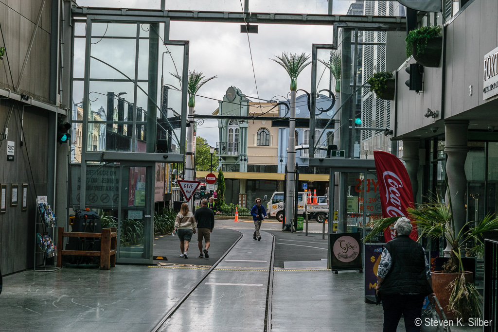 Tram terminal downtown Christchurch (1/640 sec at f / 7.1,  ISO 200,  55 mm, 18.0-55.0 mm f/3.5-5.6 ) November 20, 2023